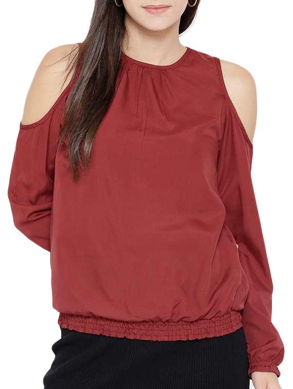 women's straight round neck top