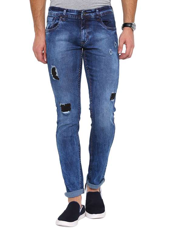 dark blue denim jeans