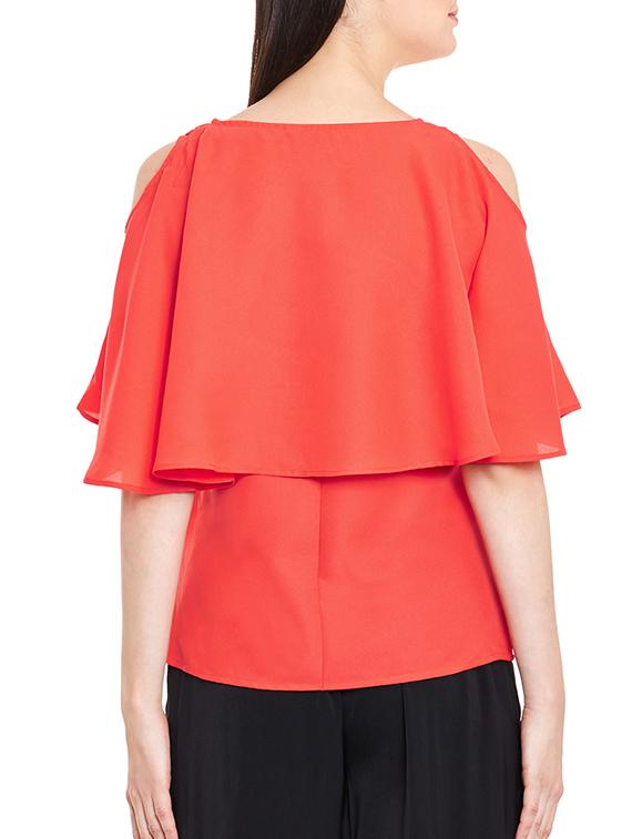 orange crepe regular top - 12297189 - Standard Image - 2