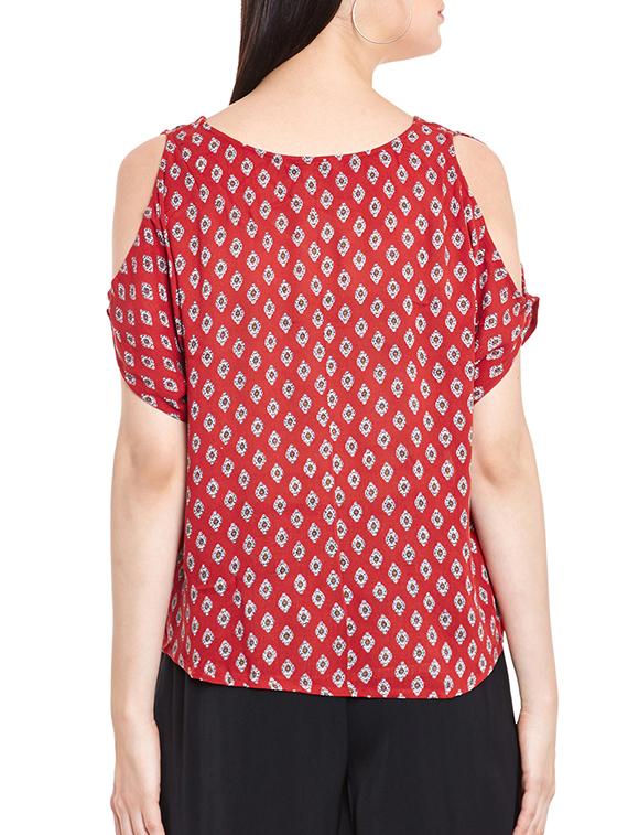 red rayon regular top - 12297190 - Standard Image - 2