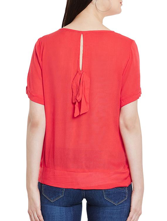 red rayon regular top - 12297191 - Standard Image - 2