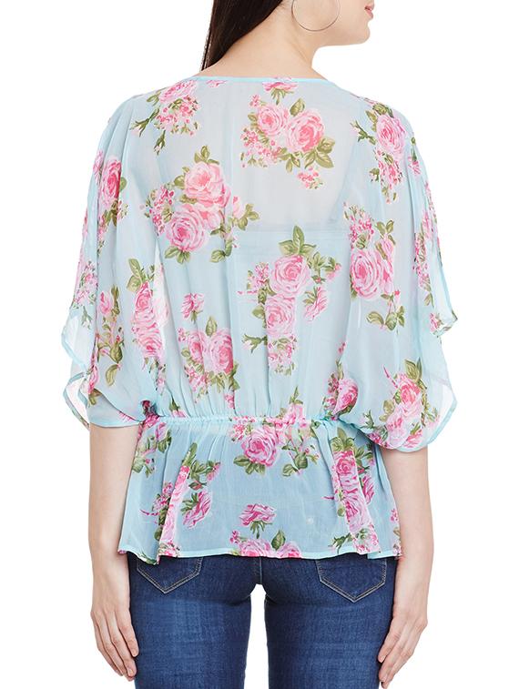floral elasticated waist top - 12297193 - Standard Image - 2