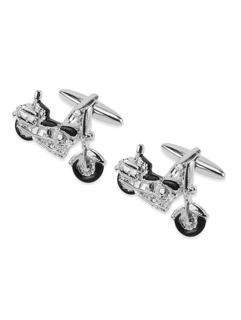 silver metal alloy cuff links