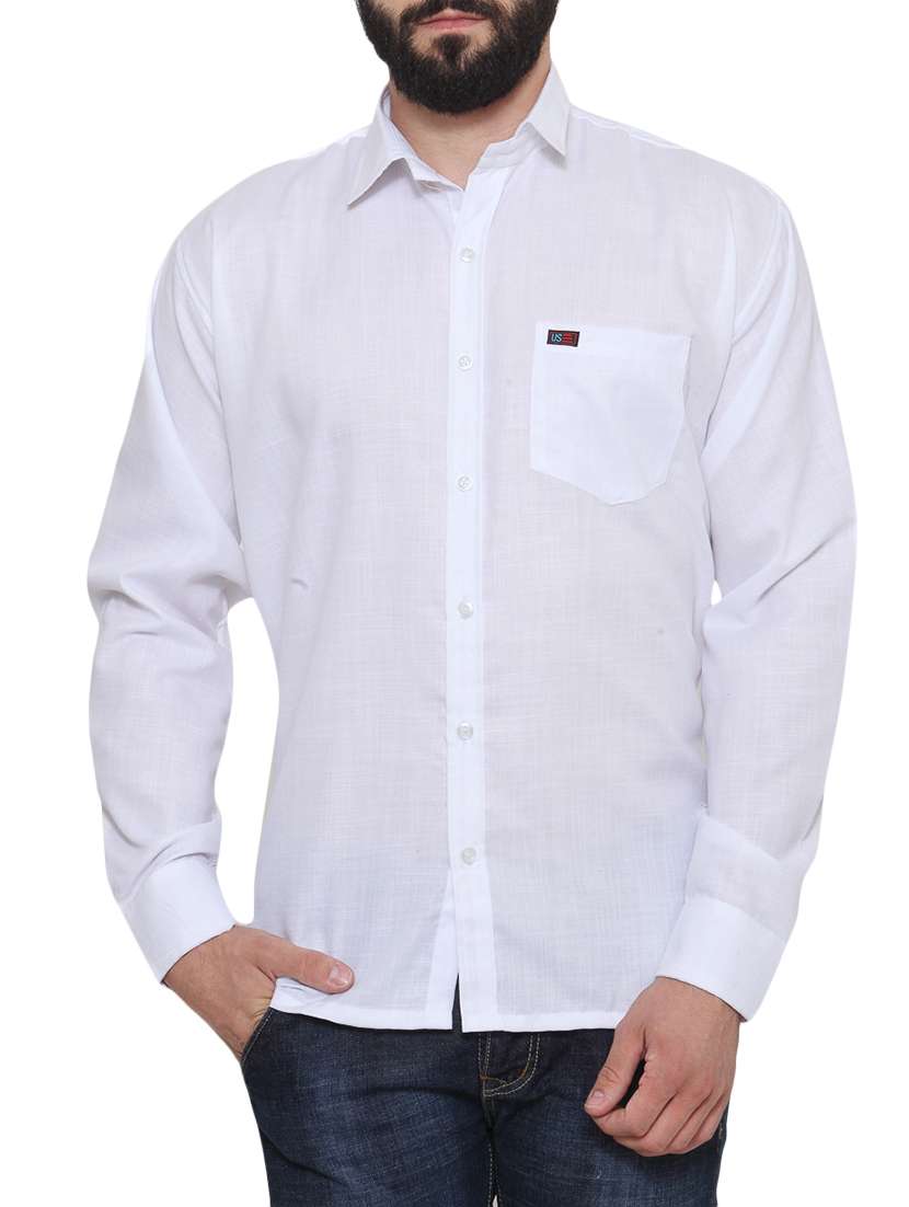 white polyester casual shirt