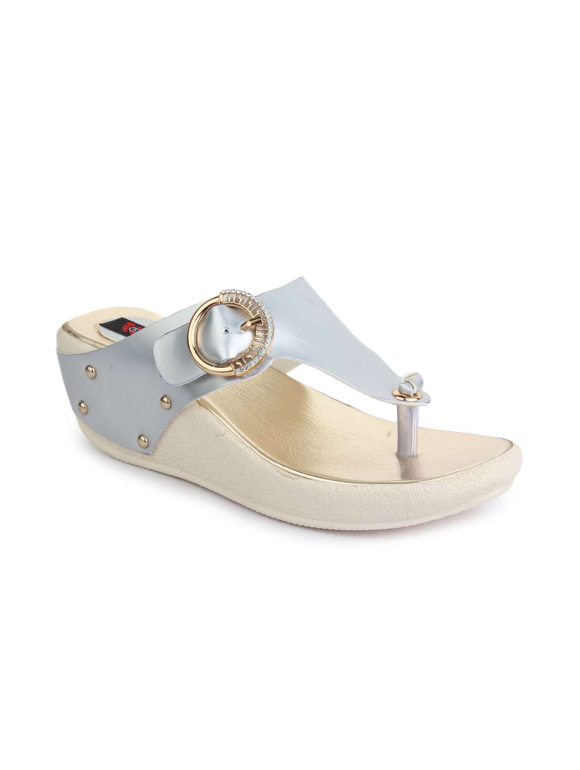 silver synthetic wedge