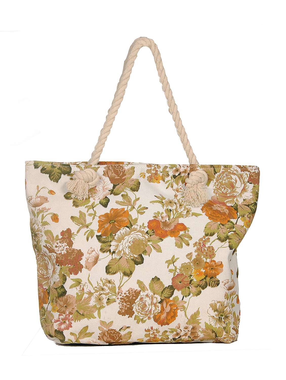 multi floral printed leatherette tote