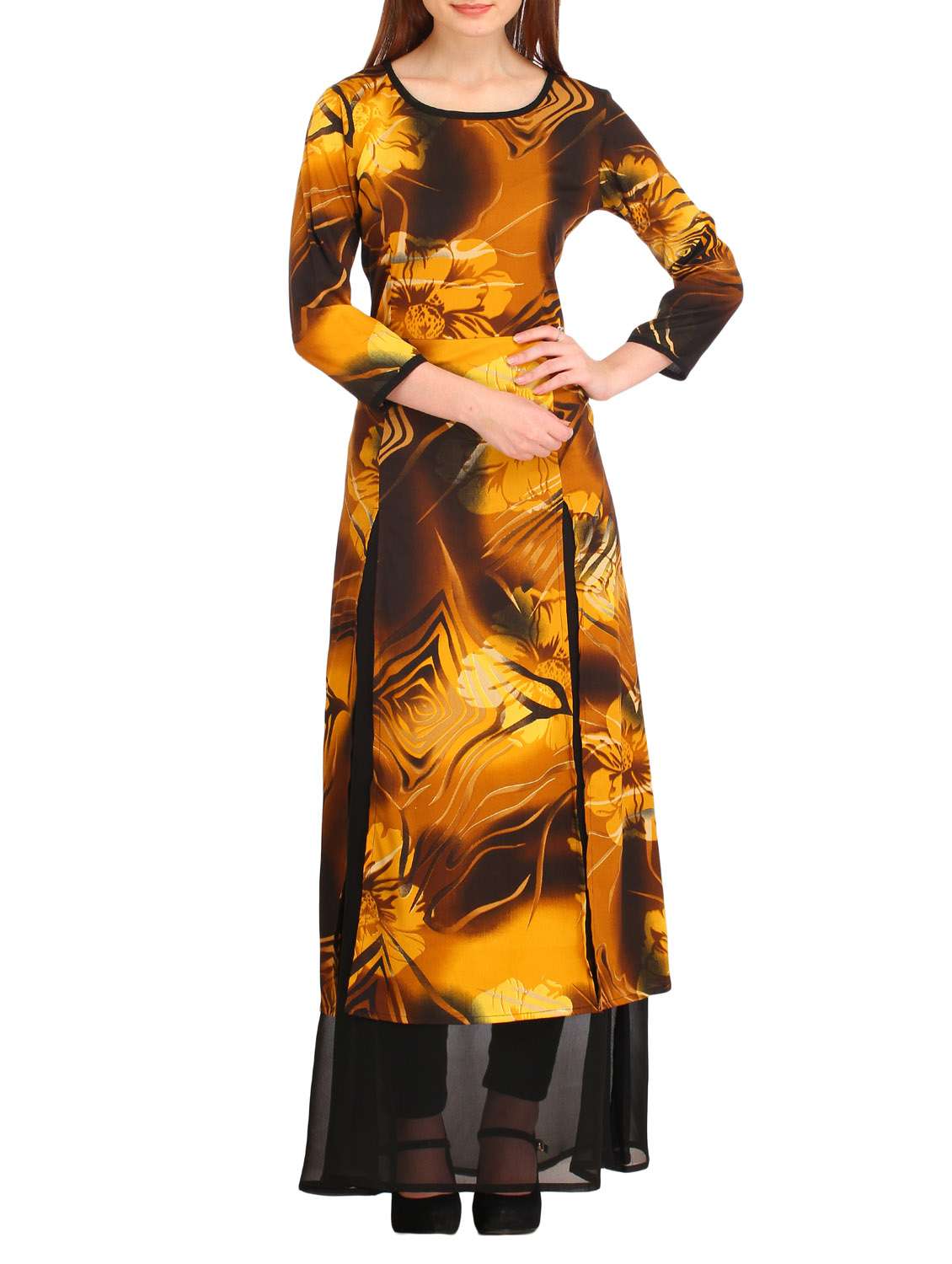 yellow viscose dress