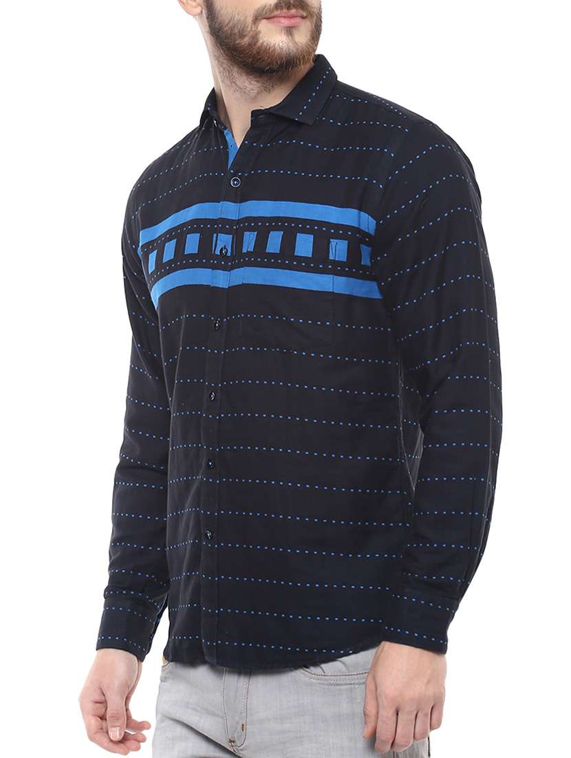 blue cotton casual shirt
