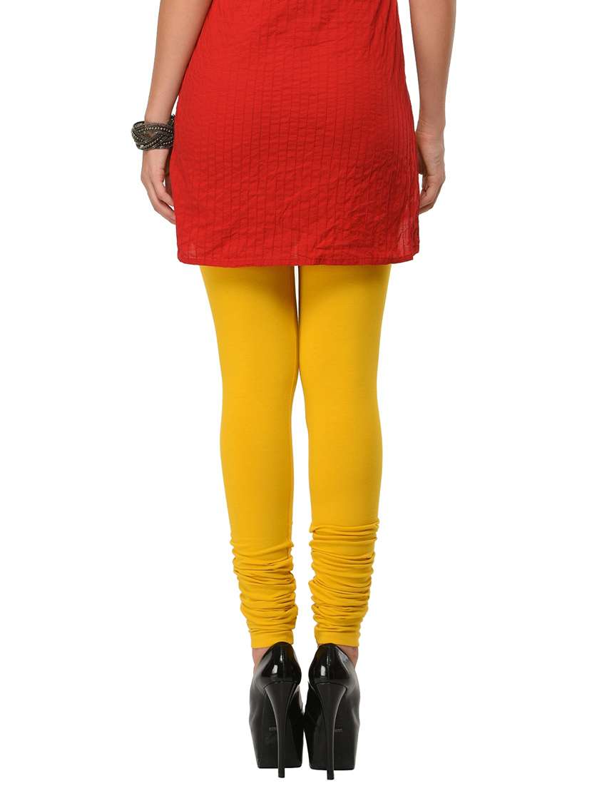 yellow cotton solid legging - 12333996 -  Standard Image - 2