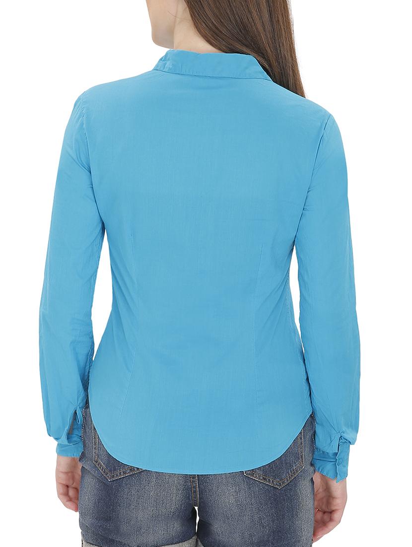 curved hem solid shirt - 12334300 - Standard Image - 2