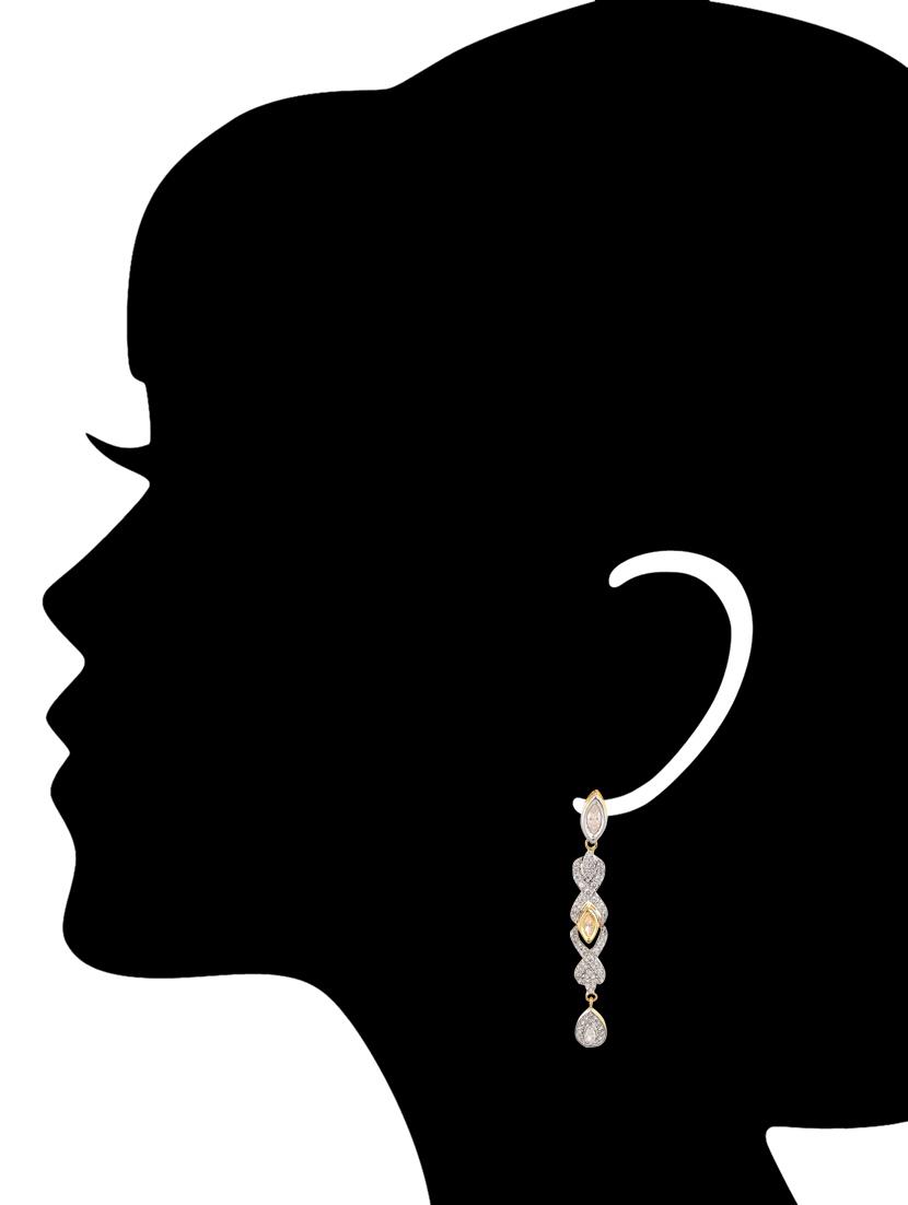 white brass drop earrings - 12338831 - Standard Image - 2