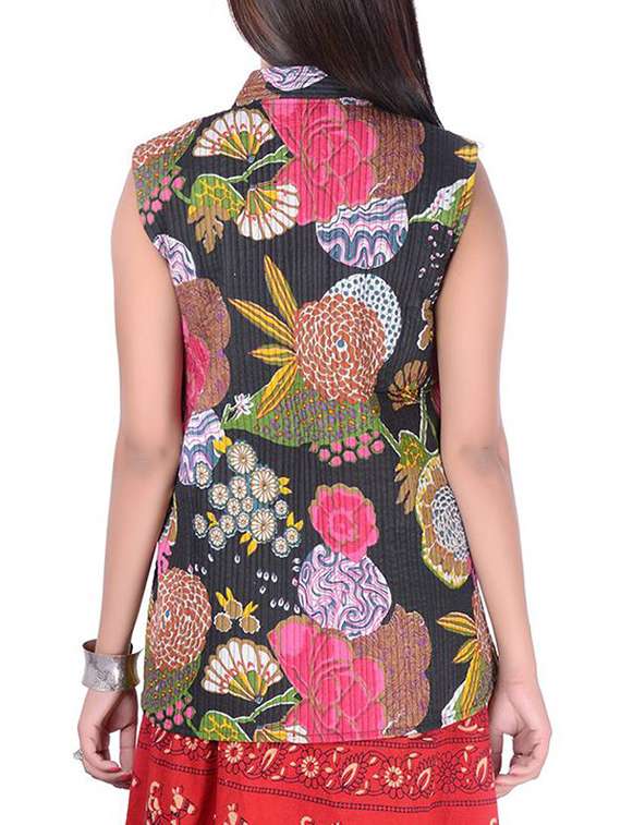 multi colored cotton reversible jacket - 12345118 -  Standard Image - 2