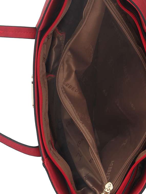 red synthetic leather handbag - 12345643 - Standard Image - 2