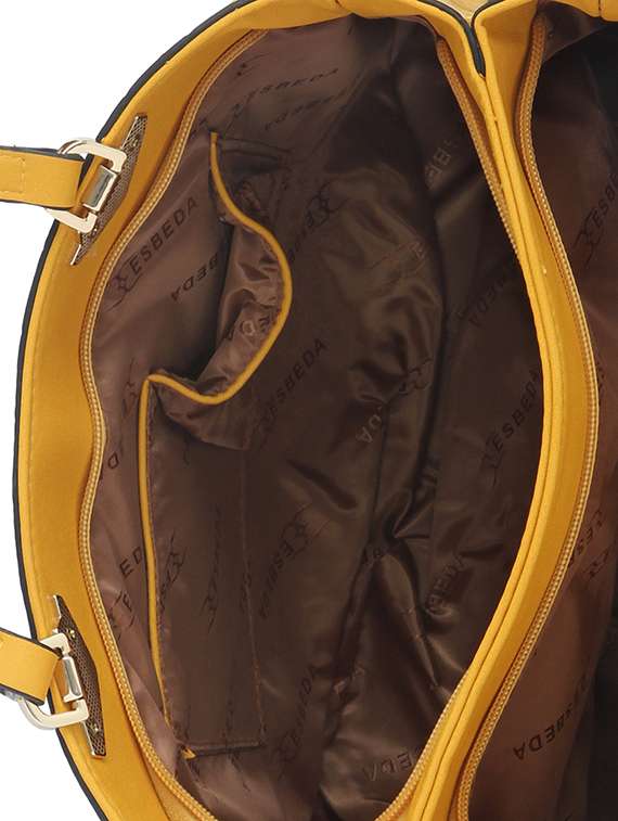 yellow synthetic leather handbag - 12345647 - Standard Image - 2