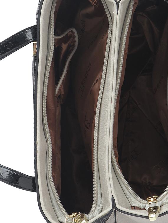 off white textured synthetic leather handbag - 12345651 - Standard Image - 2