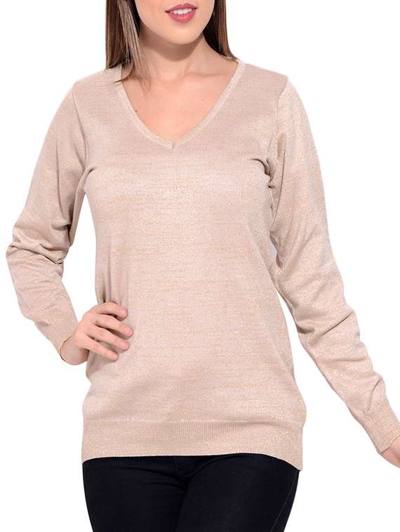 beige viscose pullover