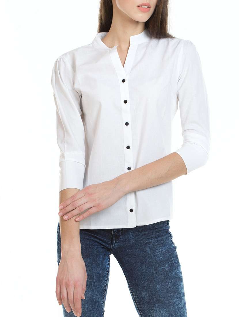 white cotton regular shirt