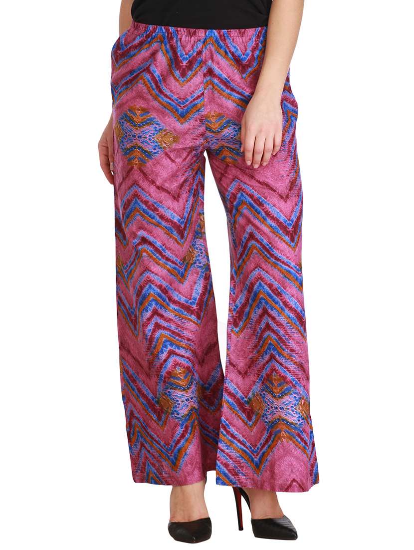 multi colored viscose palazzos