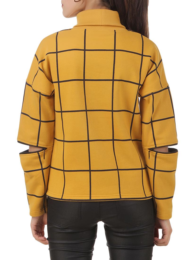 turtle neck grid sweatshirt - 12369822 - Standard Image - 2