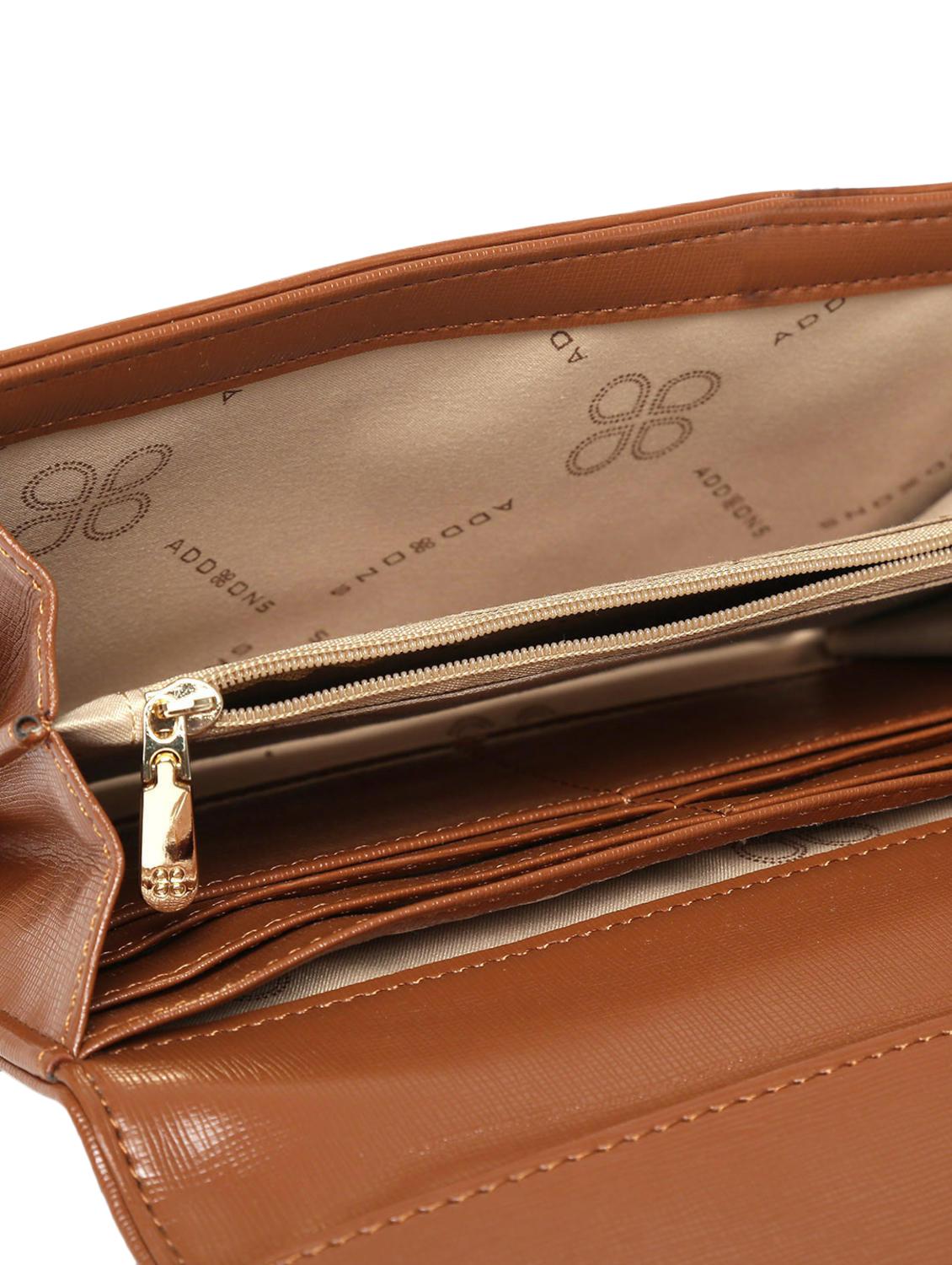 brown leatherette textured sling bag - 12370193 - Standard Image - 2