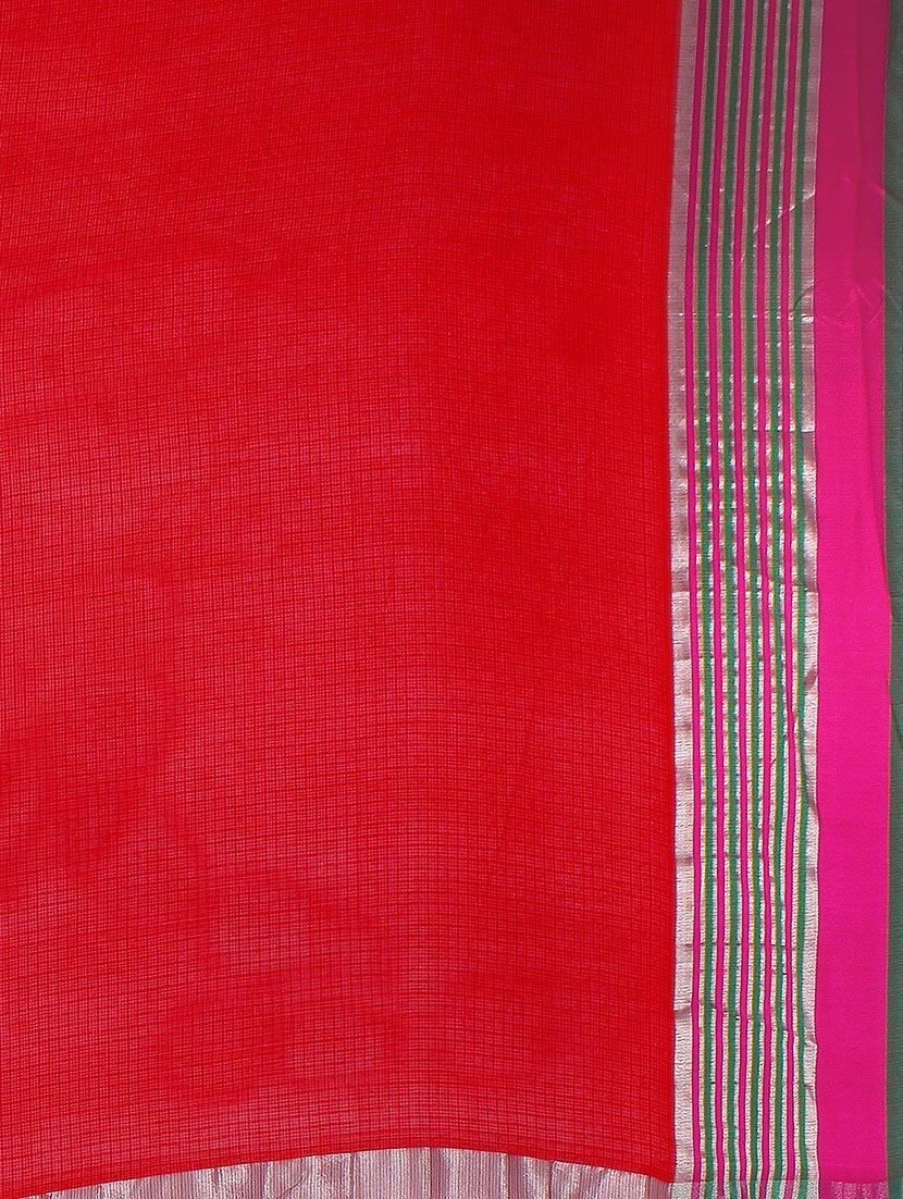 red silk bordered saree with blouse - 12370708 - Standard Image - 2