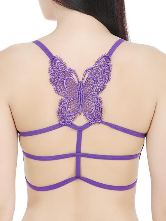 purple cotton bralette - 12372271 - Standard Image - 2