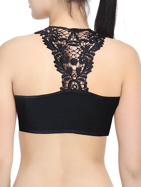 black cotton bralette - 12372277 - Standard Image - 2