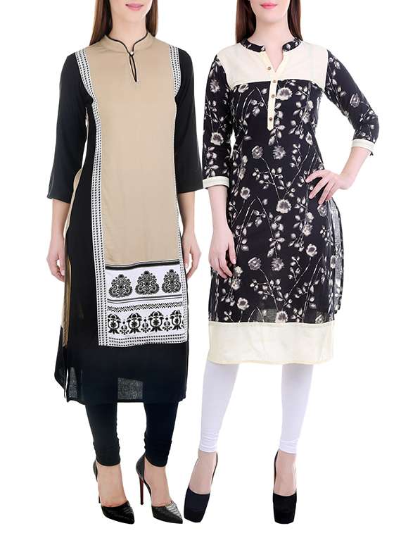 multi colored cotton combos kurta