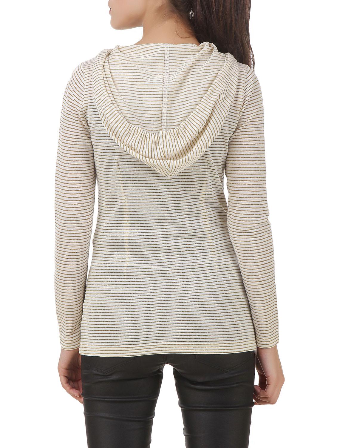 hooded neck striped sweatshirt - 12375453 - Standard Image - 2