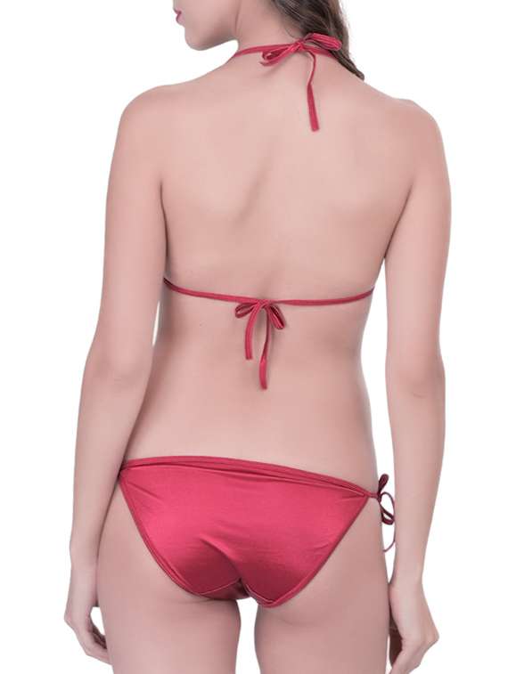 red satin bra and panty set - 12380030 -  Standard Image - 2