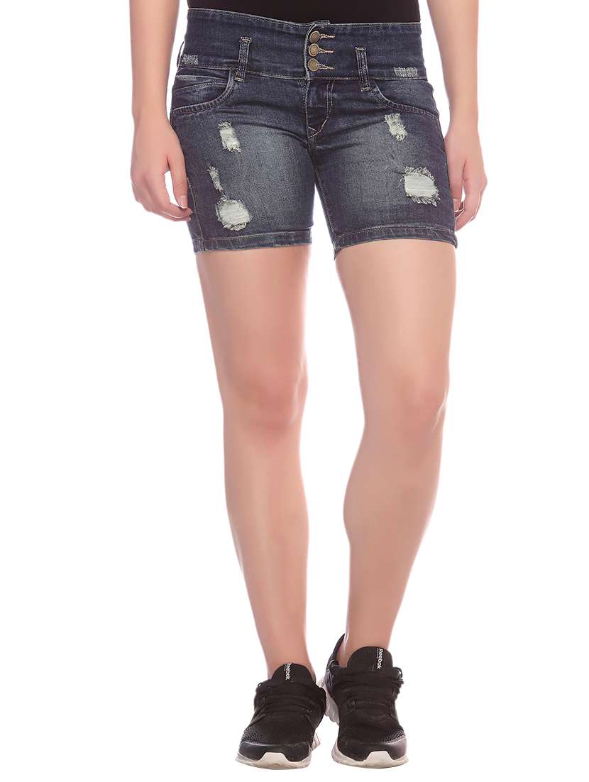 navy blue denim shorts