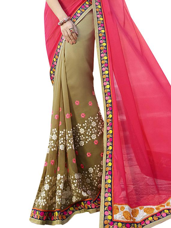 multicolored georgette half & half saree - 12382383 - Standard Image - 2