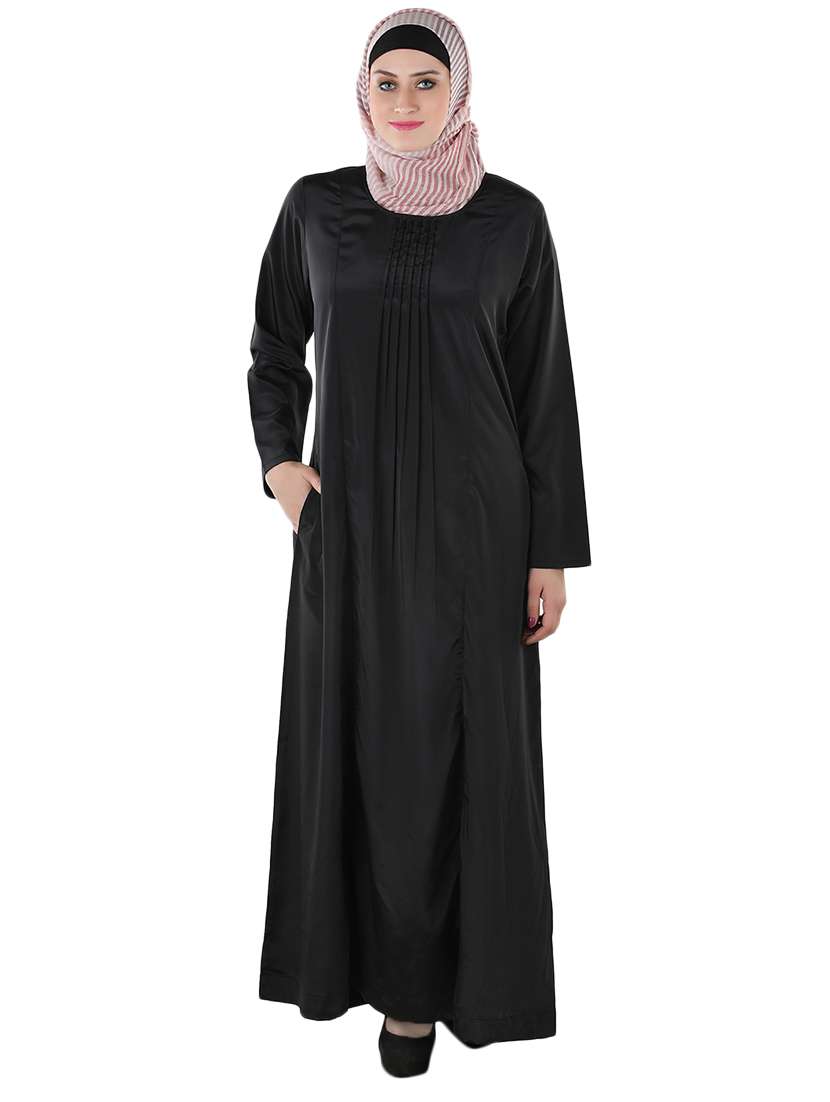 solid black abaya