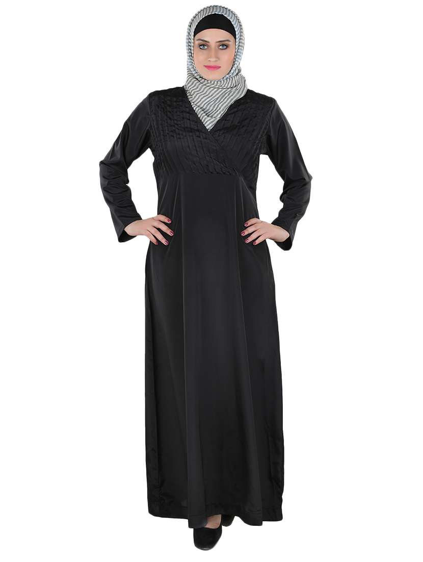 solid black abaya