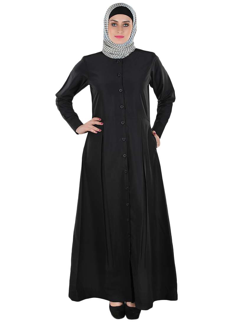 solid black abaya