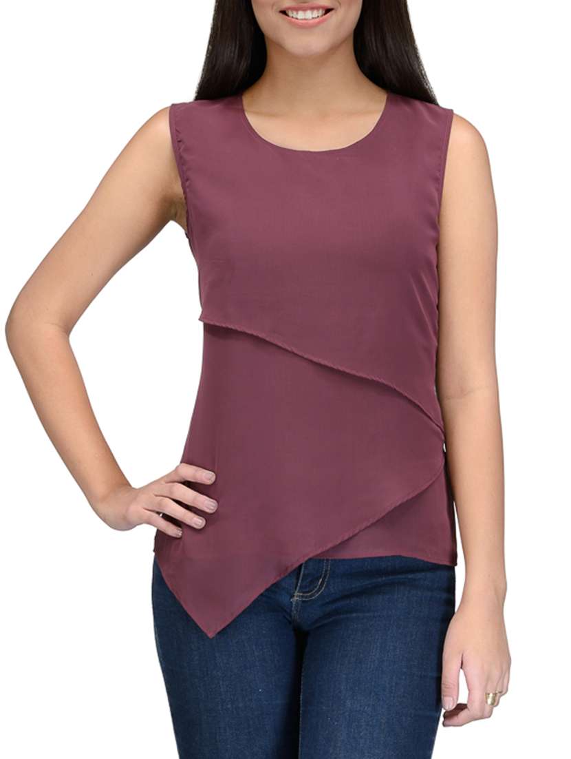 purple georgette top