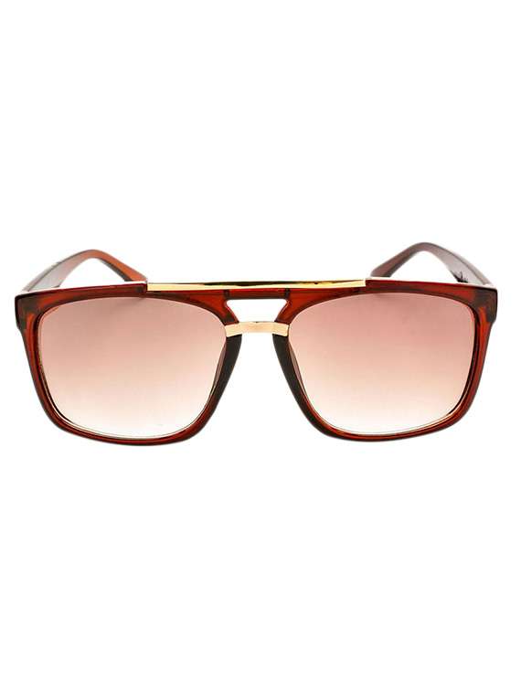 brown plastic rectangle men sunglass