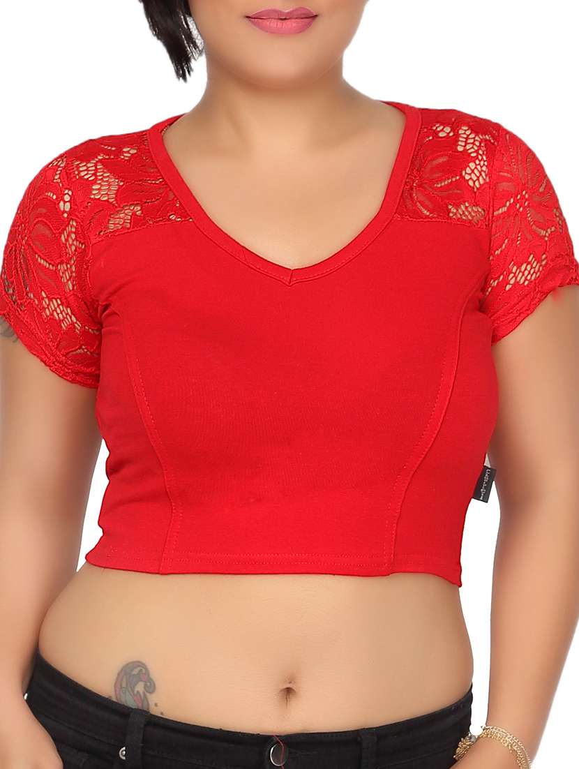 red cotton blouse