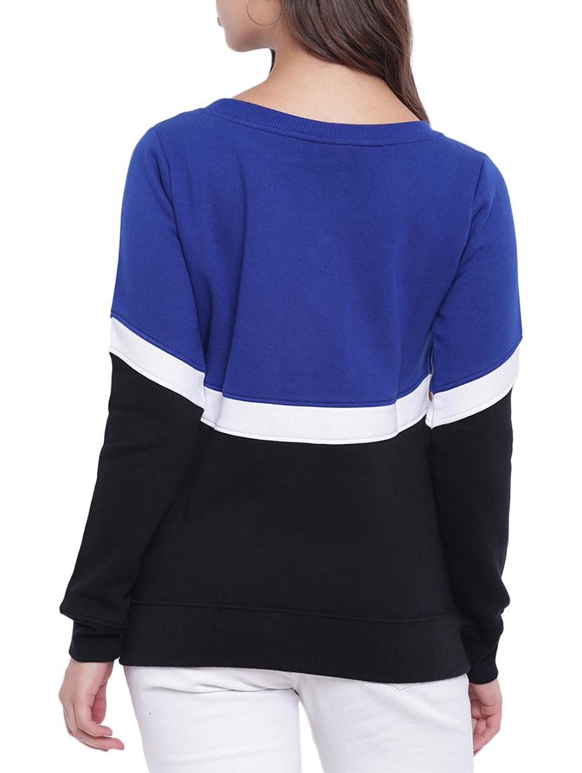 color block round neck sweatshirt - 12403229 - Standard Image - 2