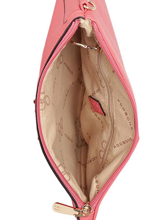 pink leatherette embellished sling bag - 12416267 - Standard Image - 2
