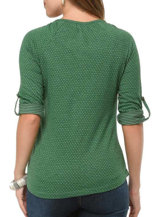 green cotton top - 12420567 -  Standard Image - 2