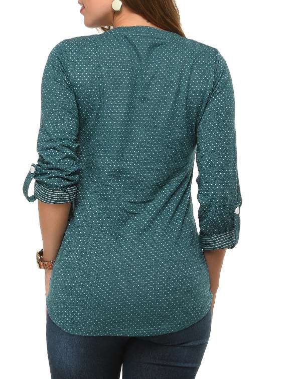 green cotton regular top - 12420579 -  Standard Image - 2
