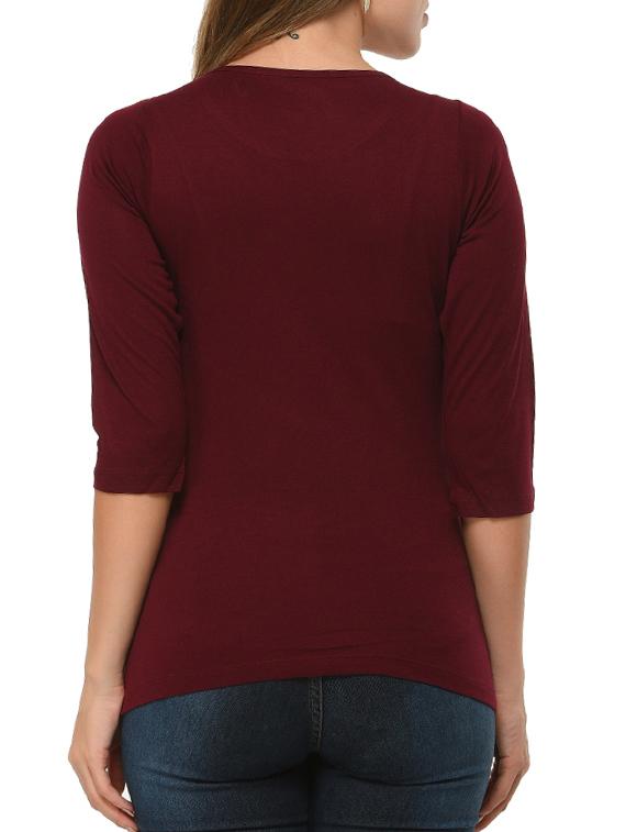 women's plain round neck t-shirt - 12420617 - Standard Image - 2