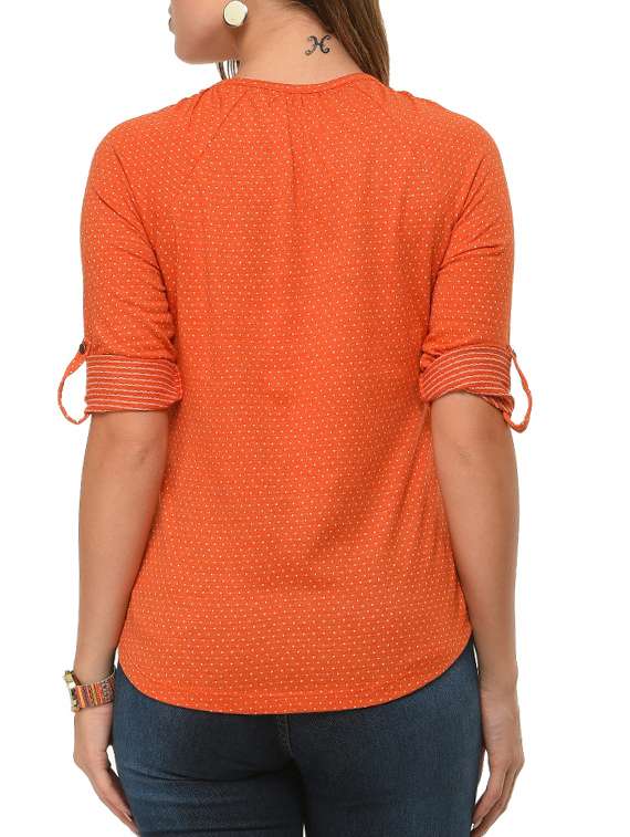 orange cotton regular top - 12421343 - Standard Image - 2
