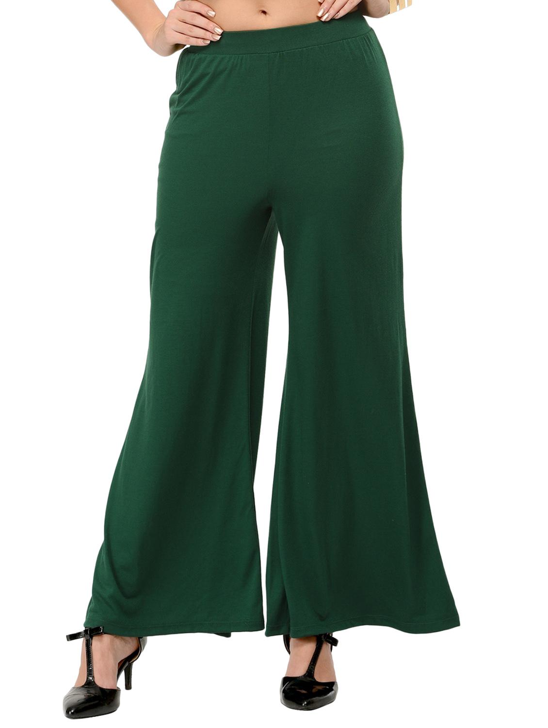 green viscose palazzos - 12426142 - Zoom Image - 0