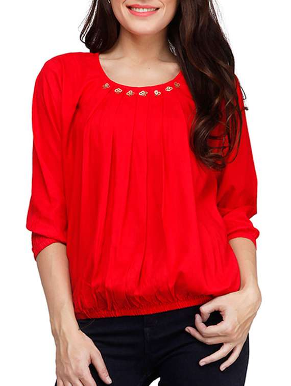 red viscose top