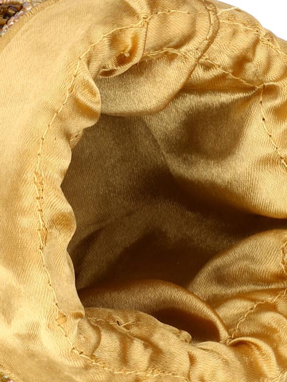 gold satin embellished potli - 12428111 - Standard Image - 2