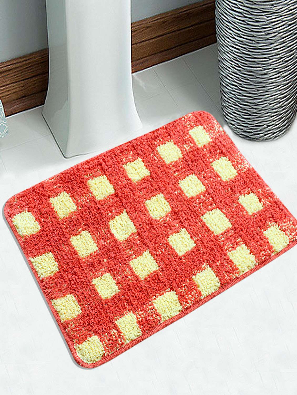 saral home soft cotton bathmat set of 2 pcs- 40x60 cm