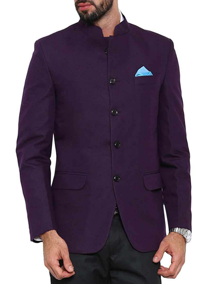 purple cotton formal blazer