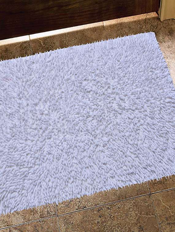 avira home 1500 gsm shaggy cotton chenille bathmat-white